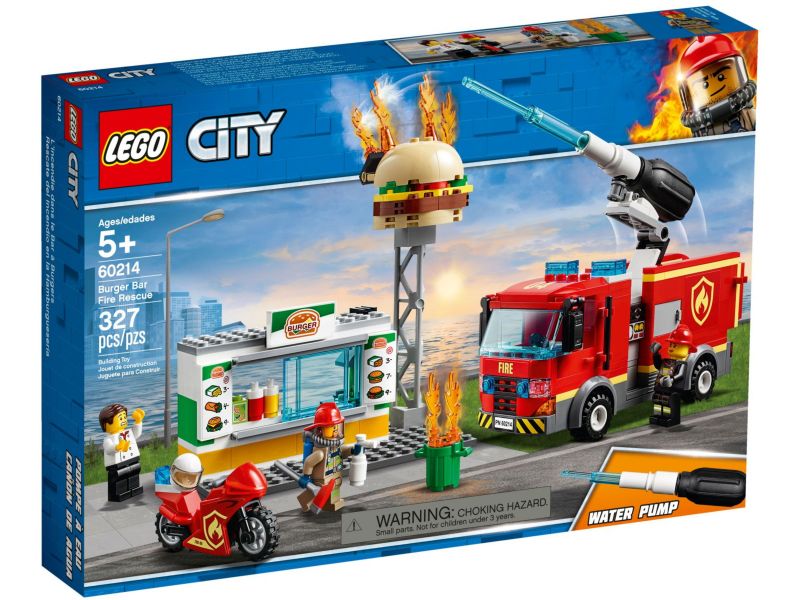 LEGO City 60214 Brand bij het hamburgerrestaurant