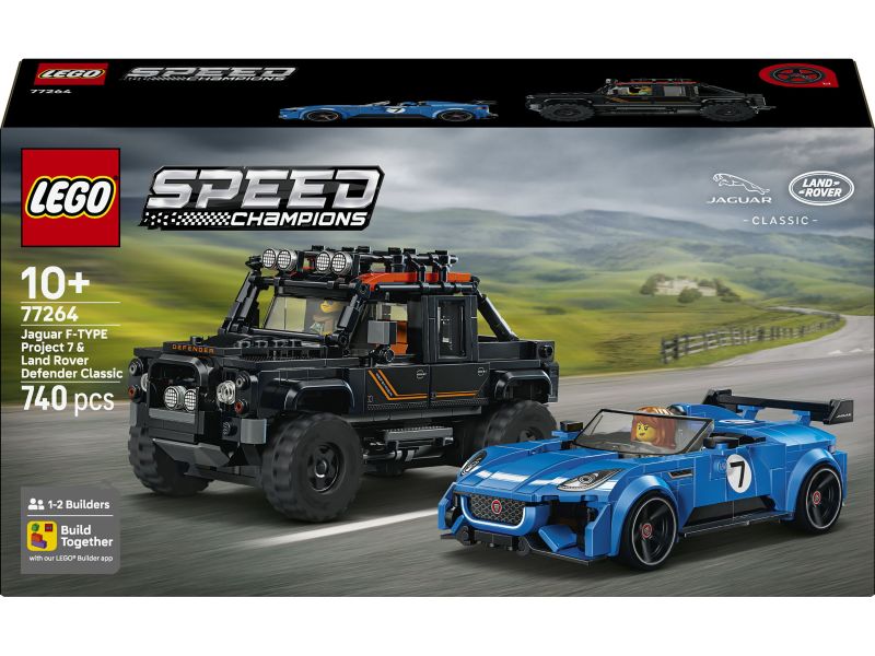 LEGO Speed Champions 77264 Jaguar Project 7 en Land Rover Defender 
