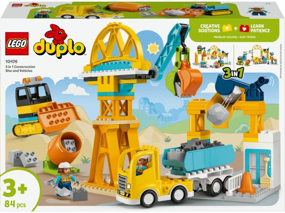 LEGO Duplo 10476 3-in-1 bouwplaats en voertuigen 