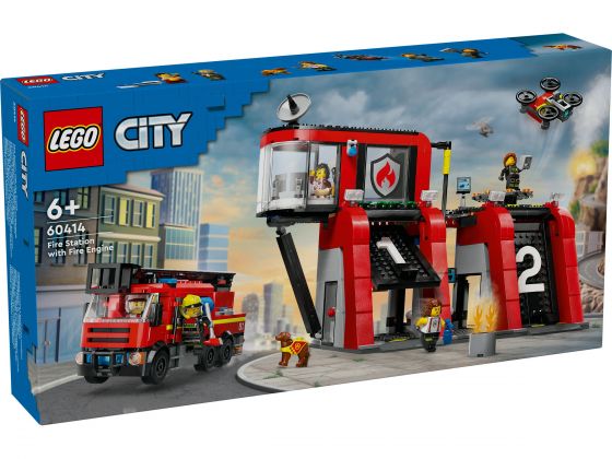LEGO City 60414 Brandweerkazerne en brandweerauto