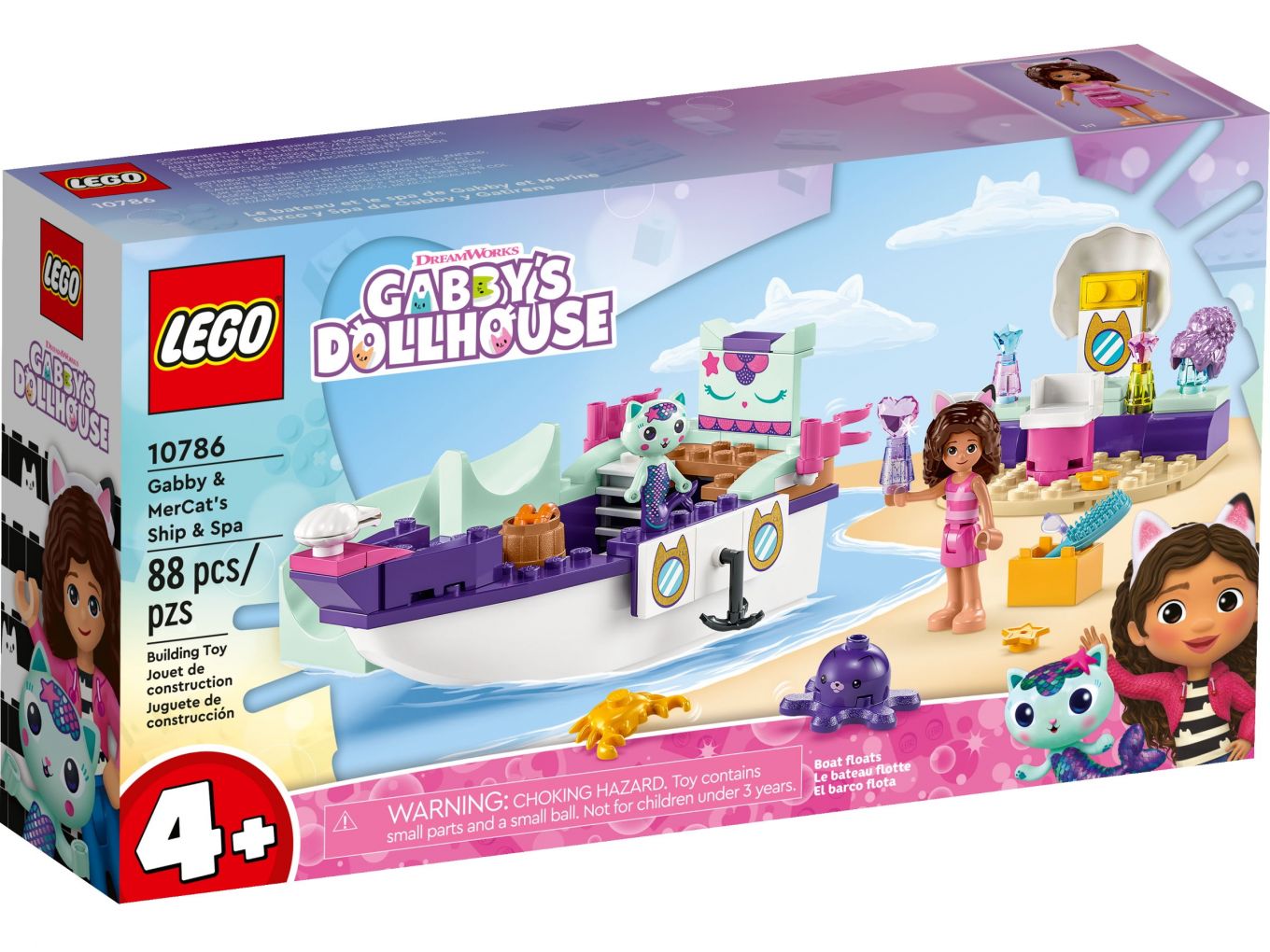 LEGO Gabby's Dollhouse 10786 Vertroetelschip van Gabby en Meerminkat